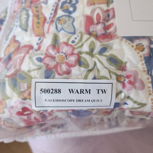 Garnet Hill Kaleidoscope Dream Quilt 100% Cotton Twin Blanket & Sham Set - Picture 7 of 7